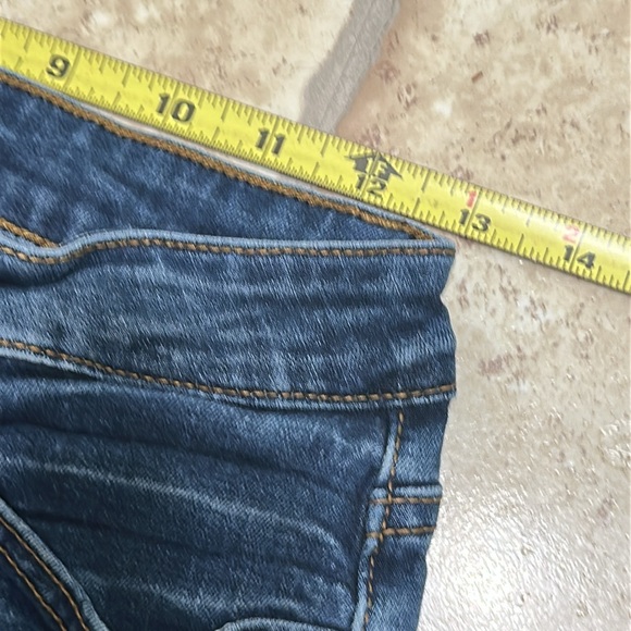 KanCan Deep Indigo Cut Off Denim Bermuda Shorts, Sz 7 - Picture 6 of 8